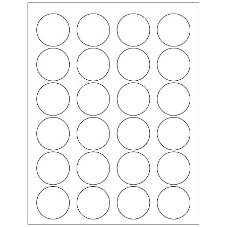 Bsc Preferred 1.625'' White Circle Laser Labels, 2400PK LL144
